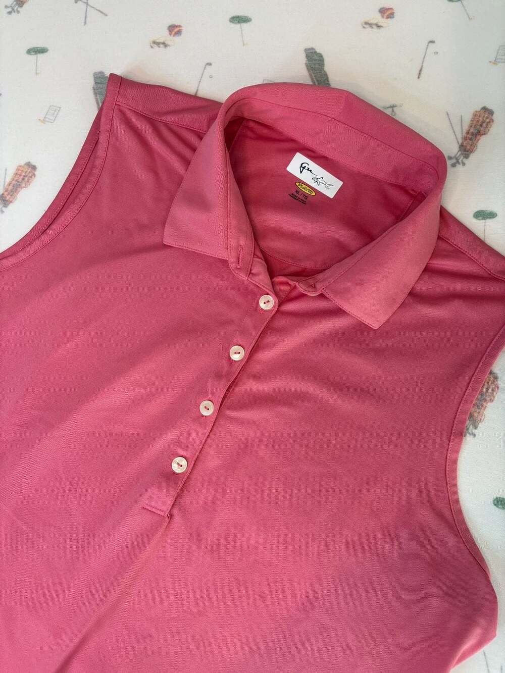 Greg Norman PlayDry Pink Sleeveless Golf Polo Shirt XL - Picture 1 of 9